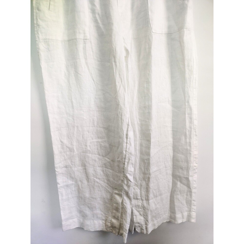 New Athleta Retreat 100% Linen Wide‎ Leg Pants White Size 22 NWT Pull On Travel - Picture 9 of 11
